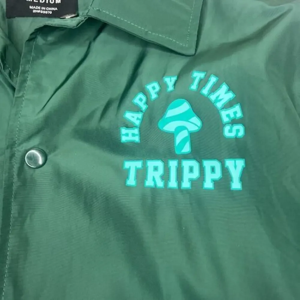 EIGHT EIGHT‎ Trippy Happy Times Green Lined Jacket Size Medium